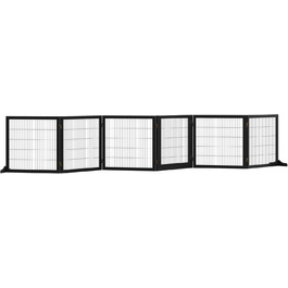 Захисне ґратка для собак PawHut - регульоване, вільне стояння, 70H x 432B см, 6 панелей, чорний