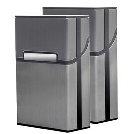 Металеве екіперовочка для сигарет на 20 сигарет, рожеве золото, сірий (2 шт.)