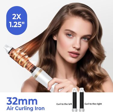 Airstyler 5 в 1: Фен-щітка, плойка, стайлер для об'єму, укладання та випрямлення волосся, 1000W, білий