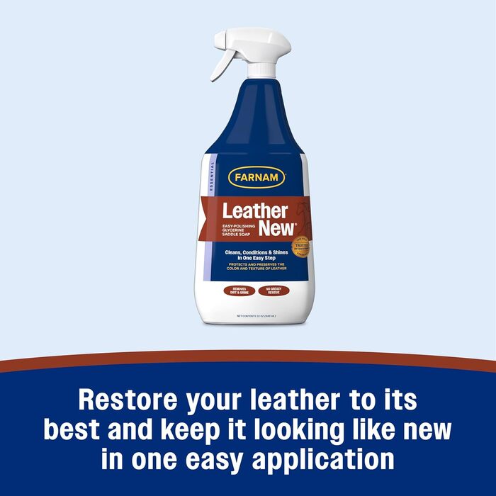 Спрей для догляду за шкіряними виробами Farnam Leather New, полірування, очищення, зволоження, ідеальний блиск, 946 мл