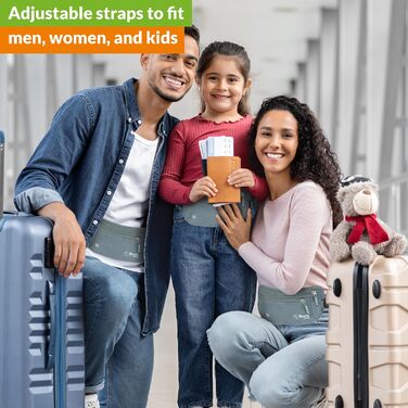 Грошовий пояс на талію Boxiki Travel з RFID-захистом - для документів, грошей та телефону - безпечний та зручний для подорожей (Сірий)