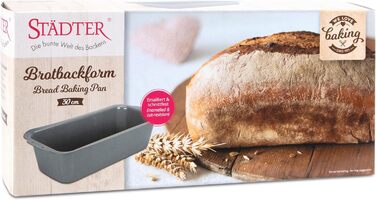 Форма для випікання хліба Städter, 30x13 см, 2,4 л, металева, емальована, срібляста, термостійка до 300°C