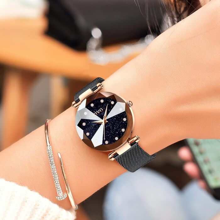 Жіночий годинник CIVO V-4 чорного кольору: водостійкий, мінімалістичний, кварцовий, елегантний, для повсякденного носіння