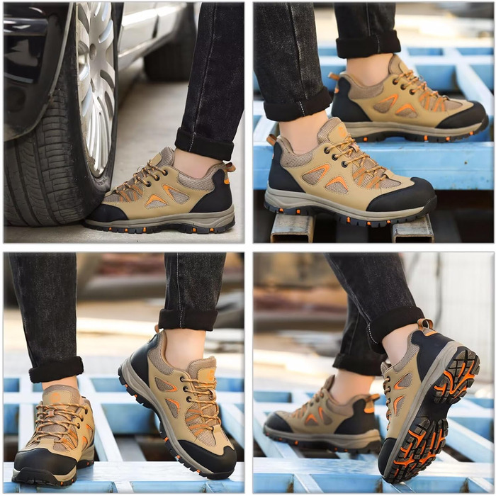 Черевики робочі чоловічі/жіночі, захисні, легкі, дихаючі, антиковзкі, зі сталевим підноском (Хакі, 37 EU)