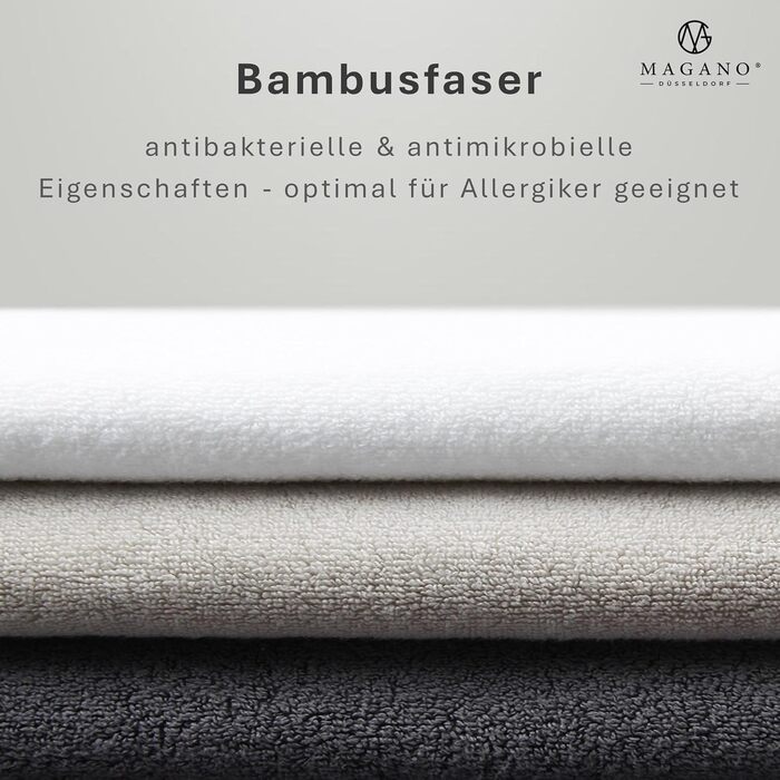 MAGANO® Luxury Towel Set White | 2X Bath Towel 70x140 cm | Bamboo & Cotton | 600g/m² Premium Quality | Large Bath Towels | Towel 2-Piece Set (White)