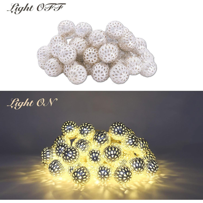 Льо́нтан декоративний марокканський 300 см, 20 LED, тепле біле світло, для декору приміщень та на вулицю