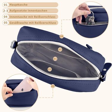 Сумка жіноча BROTOU через плече зі шкіри, крос-боді, чорна. Маленька сумка з 3 відділеннями та широким ременем