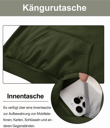 Качур Cavva для чоловіків з капюшоном, флісова кофта, військово-зелений, XL