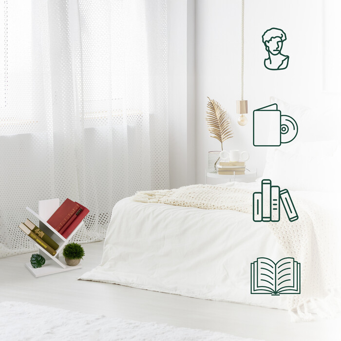 Relaxdays White Bookshelf in Tree Shape