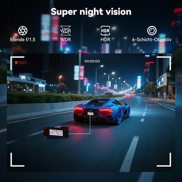 Відеореєстратор Adelagnes D1 Pro: передня та задня камери, 3' IPS, WiFi, 64GB, Нічне бачення, Loop, 170° WDR, G-сенсор