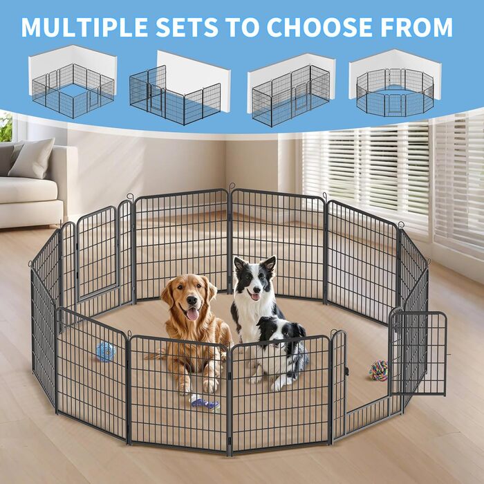 Забіг для цуценят Kuro Sagol 80 см - вольєр з автоматичним замиканням, для собак, котів, кроликів. Ідеально для саду та ігрової зони на відкритому повітрі. 6-секційний