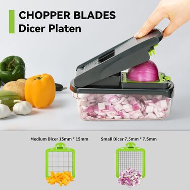 Ручний набір для нарізки овочів Romon 15 в 1: кубики, стрічки, соломка, слайси