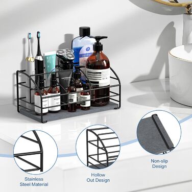 Тримач для зубних щіток Luxspire, електричний, з дренажними отворами, настінний, без свердління, для зубної пасти та насадок, 2 слоти (чорний)