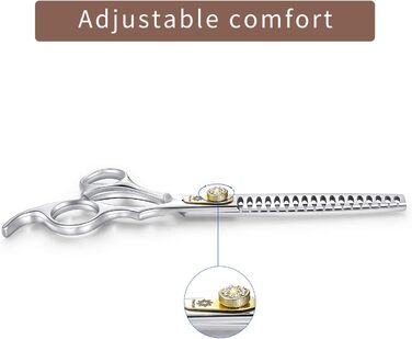 Професійна феншуерська ножиця для собак Dream Reach - 7 дюймів, 440C сталь, витончення 25%-35%