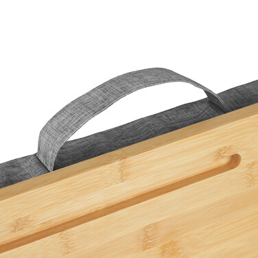 Relaxdays Gray Laptop Pillow with Bamboo Tray