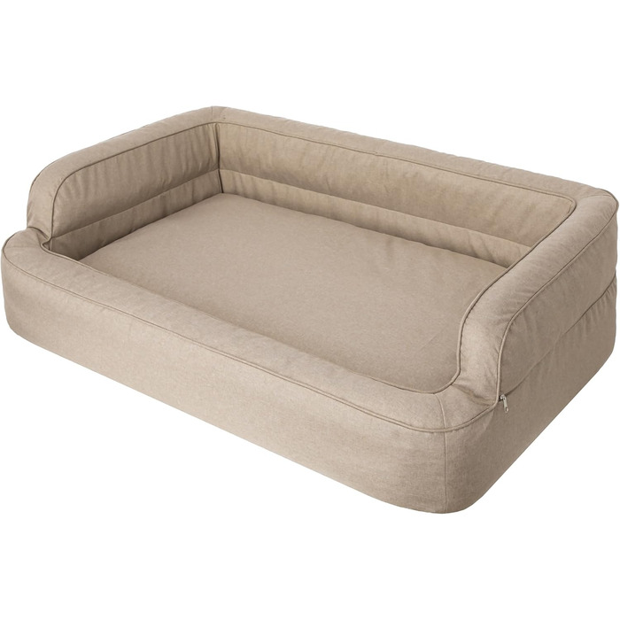 Dog bed, pet furniture, cat bed, removable cover, dog basket, dog cushion, dog lounger, sleeping places, dog sofa, Beige, XL: 96x62 cm