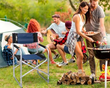 Крісло розкладне Brunner Regista Captain Azzurro/Nero (Чорний/Синій) - комфортне для кемпінгу та відпочинку