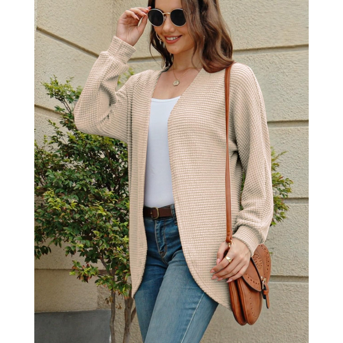 Жіночий кардиган Strickjacke: довгий, осінній, з V-подібним вирізом, весняний, елегантний, легкий, стильний, хакі, розмір L