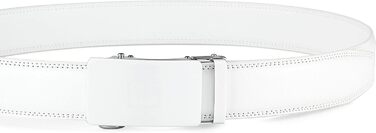 Чоловічий шкіряний ремінь на автоматичній застібці для ділового костюма, ширина 3,5 см, білий, довжина 125 см, підходить для обхвату талії 92-107 см