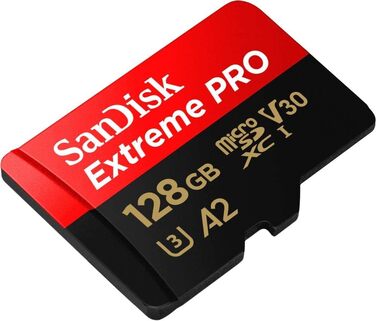 Карта пам'яті SanDisk Extreme PRO microSDXC 128GB UHS-I A2 V30 Class 10 (200 МБ/с) з адаптером та RescuePRO Deluxe, 2 шт. в упаковці