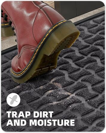 Нековзна килимок для дому та вулиці 61x92 см (сірий), для входу, коридору, зовнішнього простору, легко миється