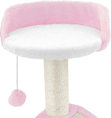 Дерев'яний кігтечка для котів Beltom® Kratzbaum 54 см, рожево-білий. Ігровий комплекс для котів