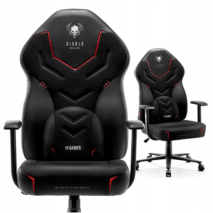 Ігрове крісло Diablo Chairs X-Gamer 2.0, тканина, чорне