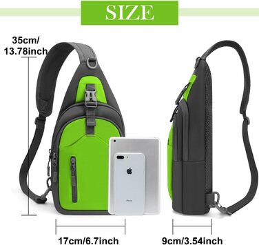 Чоловіча нагрудна сумка-рюкзак на плече, Crossbody Bag для активного відпочинку, спорту та прогулянок з собакою (Зелена)