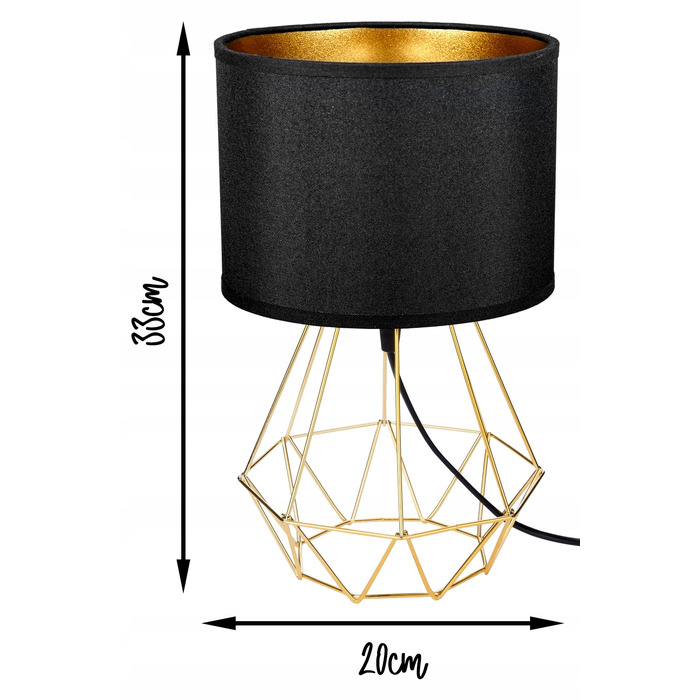 Настільна лампа Glimex сучасна, чорно-жовта, 60 Вт
