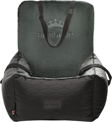 Автокрісло для собак та котів Bella Schwarz, чорний, штучна шкіра, 55x55 см, універсальне, миється