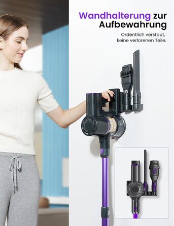 Бездротовий акумуляторний пилосос Vexilar V8PRO 6-в-1: для твердих поверхонь, килимів та шерсті тварин. 35KPa, 45 хв роботи.