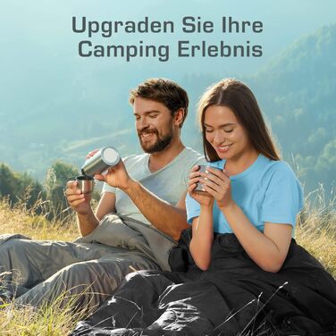 Сплячий мішок Active Era Mumienschlafsack – зимовий та літній, водонепроникний, захист від вітру, ультралегкий, температурний режим -10°C до 10°C, компактний, для кемпінгу, чорний