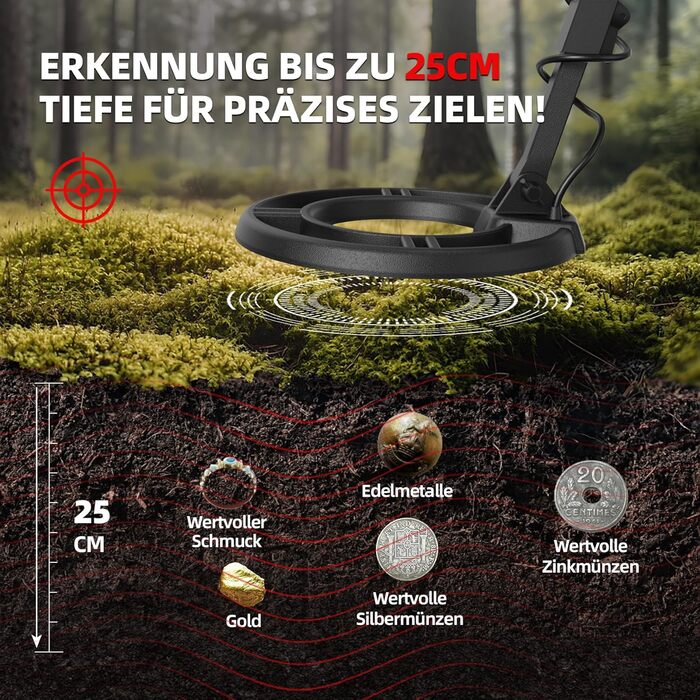 Металошукач GreenRex Profi: водонепроникна котушка 25.4 см, LCD-дисплей, для дорослих та дітей, DSP-чіп, для пляжу, під водою та саду