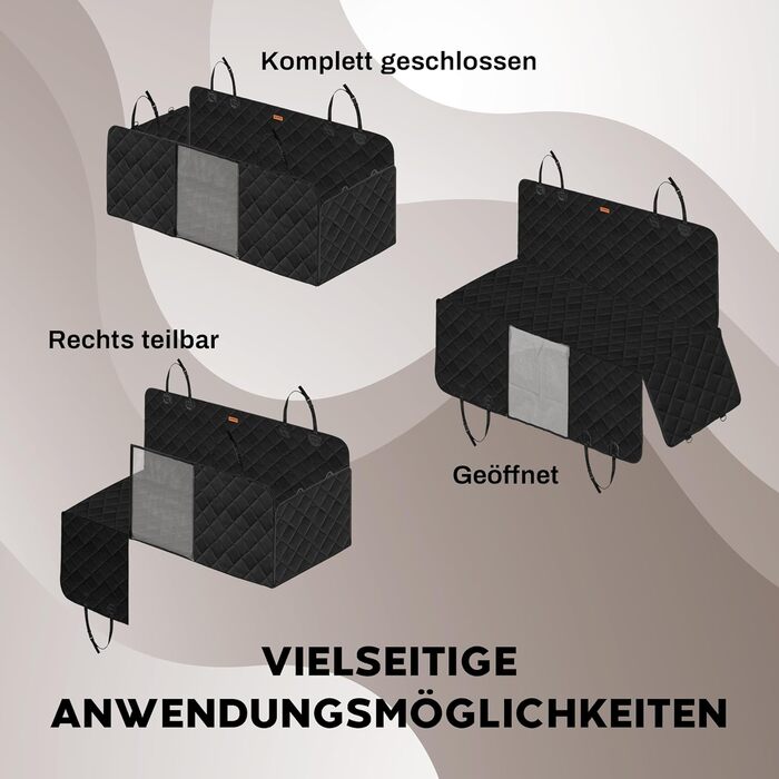 Захист для заднього сидіння автомобіля для собак Hainberger: водовідштовхувальний, анти-царапин, з боковим захистом та віконцем, 137x147 см
