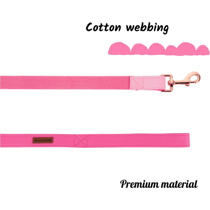 Елегантний поводок та нашийник для собак з натуральної шкіри - міцний нашийник для собак на осінь, регульований для маленьких собак, рожево-рожевий (1 шт.)
