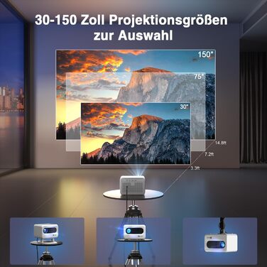 Портативний проєктор Mini Beamer 4K з корекцією трапеції, WiFi6, Bluetooth 5.2, Full HD 1080P, для підключення до телефону/ТБ-приставки/ноутбука/HDMI, A-23000L