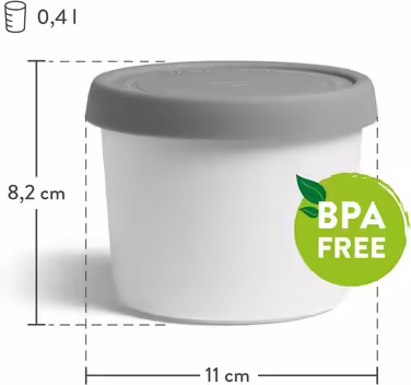 SPRINGLANE Ice Cream Container Set of 2, 500 ml, Stainless Steel, Ice Cream Container To Go, Freezer Container (Gray - Mini 4-piece set)