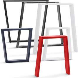 Металеві ніжки HOLZBRINK для столу, білі, трапецієвидні, 60/80x72 см, профіль 100x20 мм, для письмового, обіднього, журнального столу чи лавки, 1 шт.