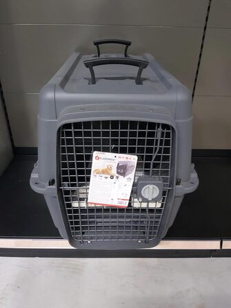 Клітка-переноска для собак Flamingo Lanta XL (60x92x69 см), темно-сірий колір | Безпечна, практична та комфортна