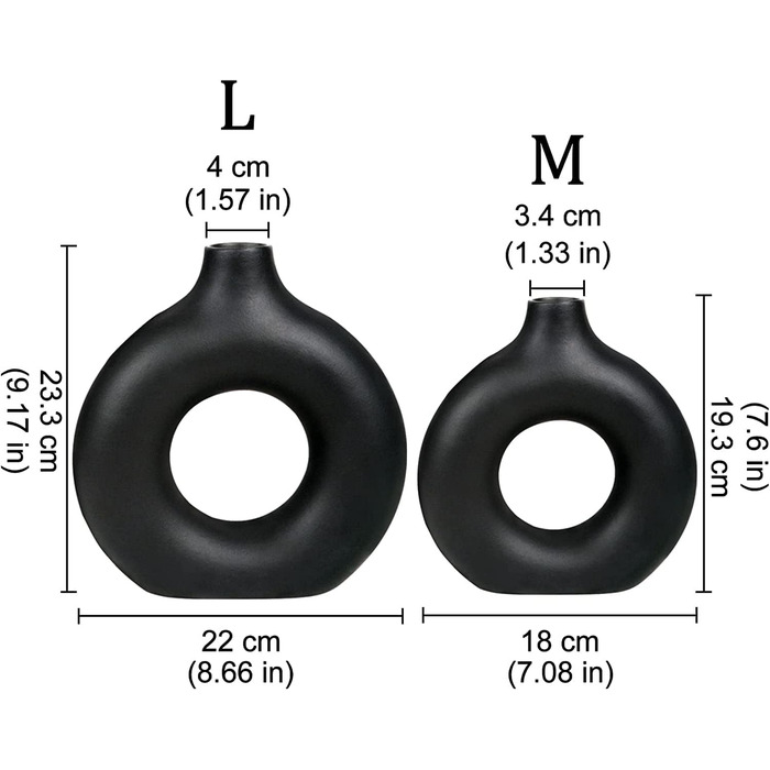 Набір ваз для квітів з кераміки (2 шт.) - білі, для сухоцвітів та декор інтер'єру