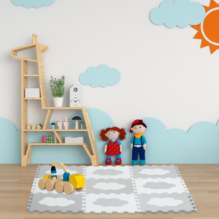 Relaxdays 18-piece Puzzle Mat Cloud