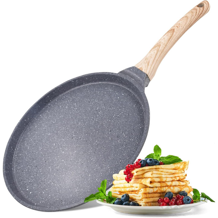 Сковорода для млинців Joeji's Kitchen 26 см з антипригарним покриттям – підходить для індукційних плит – для млинців, панкейків, яєць, омлетів, тави та роті