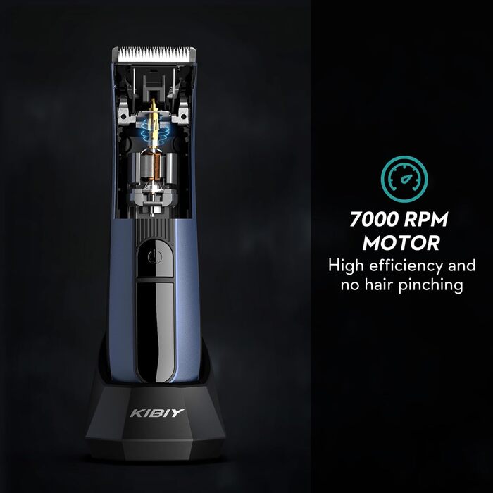 Електричний чоловічий триммер для тіла Kibiy з LED-дисплеєм, IPX7, водонепроникний (синій)