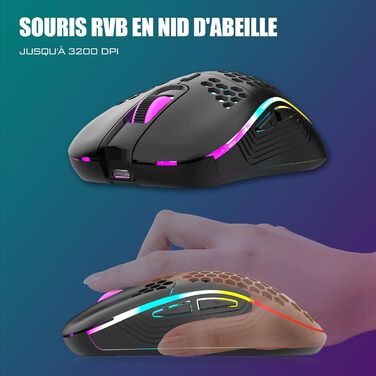 RedThunder K84 Combo: Бездротова клавіатура та миша USB, AZERTY (французька), 75% TKL, 3200 DPI (чорний)