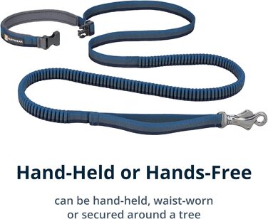 Ruffwear Roamer Bungee Dog Leash for Running, Biking, or Hiking, Can Be Used With or Without Hands, Yellow Snow, 7.3-11ft (Medium, Orion Blue)