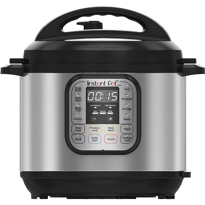 Instant Pot Duo 80 Electric Multi-Cooker 1200W, 7.6L, Stainless Steel - Pressure Cooker, Slow Cooker, Rice Cooker, Sauté Pan, Yogurt Maker, Steamer, and Sterilizer, Silver Duo 7.6 Liter