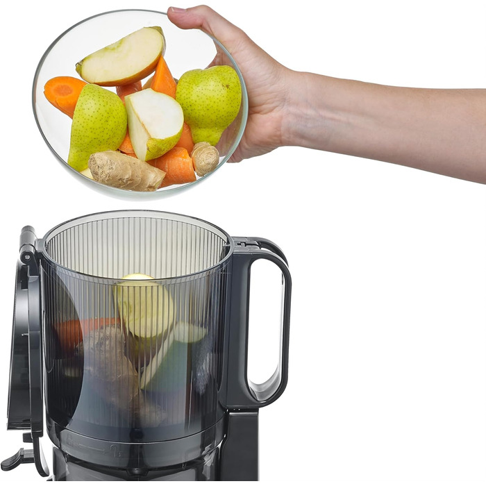 Соковитискач CASO Juice Fit Pro: повільний, для цілих фруктів, 130 мм, чорний