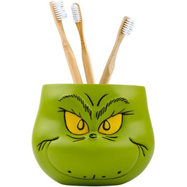 Collectibles Dr. Seuss' The Grinch Holiday Toothbrush Holder for Makeup Brushes/Pens, Official Licensed Product Franco