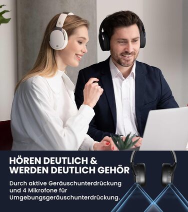 Edifier WH950NB: Бездротові навушники з активним шумозаглушенням, LDAC, Hi-Res Audio, Bluetooth 5.3, 55 годин роботи, чорний