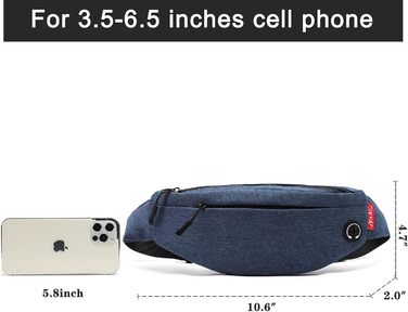 Поясна сумка TYNAT для туризму та спорту (сіра, блакитна), T201